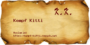 Kempf Kitti névjegykártya